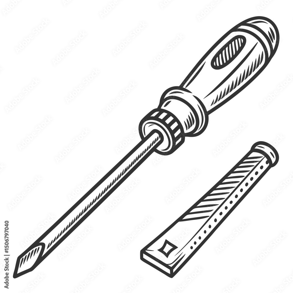 Fototapeta premium fire starter magnesium rod and scraper clean ve
