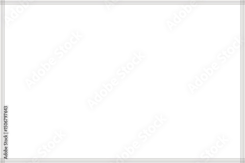 Black Three Line Frame Transparent Background