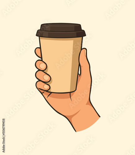Hand Holding a Coffee Cup vector illustration
