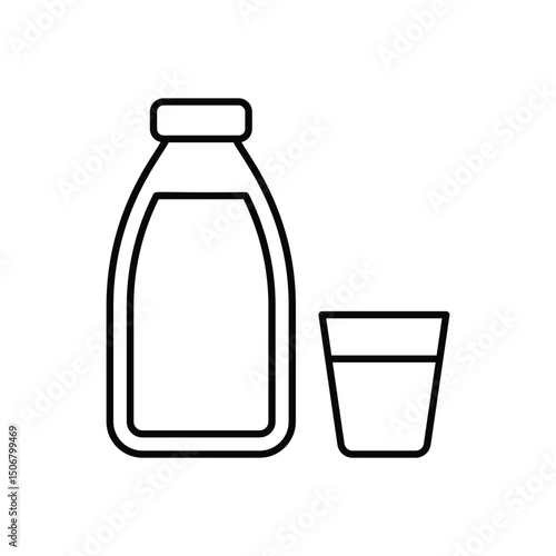 Milk Bottle Vector icon