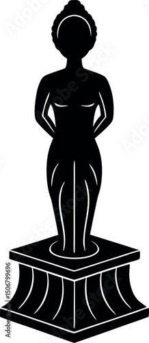 Oscar statue icon, simple style. Oscar statue icon. Simple illustration of oscar statue vector icon for web design isolated on white background