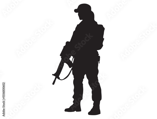 EMALE SOLDIER SILHOUETTE