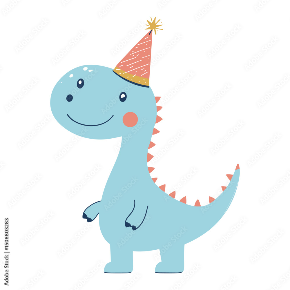 Obraz premium Hat illustration children's dinosaur vector