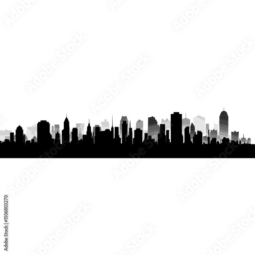 City scape Silhouette silhouette city landscape vector