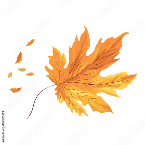 Autumn dried leaf illustration fall bonfire vector