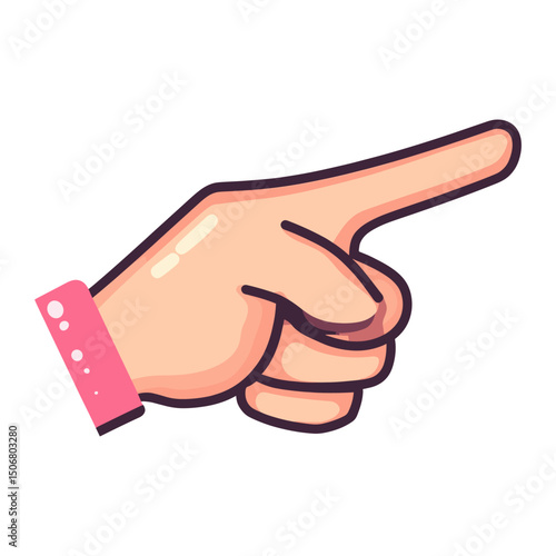 Cute Hand pointing solid icon hand illustration illustrated vector