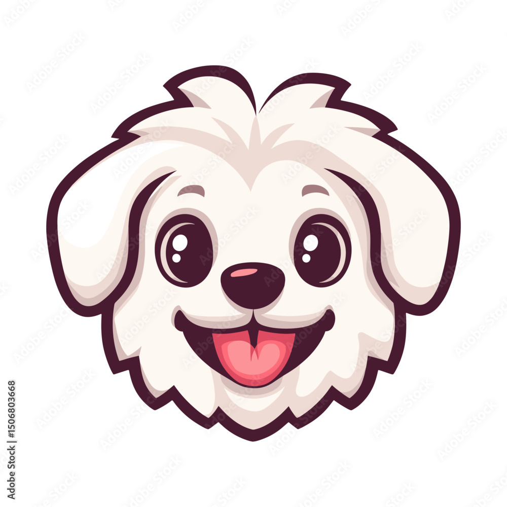 Maltese smiling cartoon white vector Maltese smiling cartoon white vector