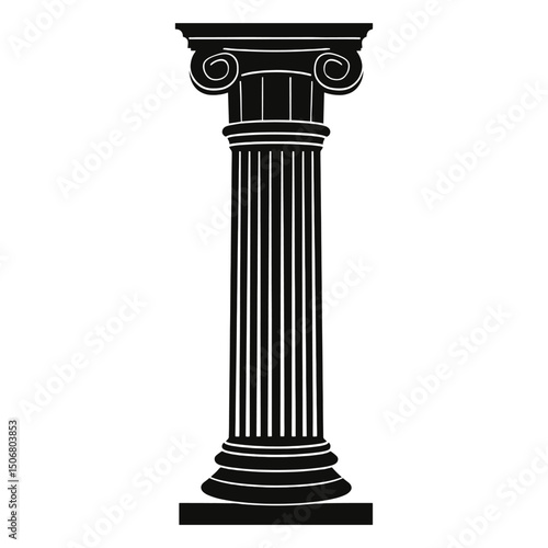 Thick Gothic pillar architecture illustration column vector