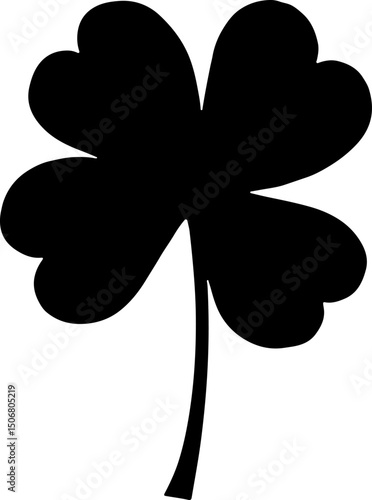 Four Black Four-Leaf Clovers vector