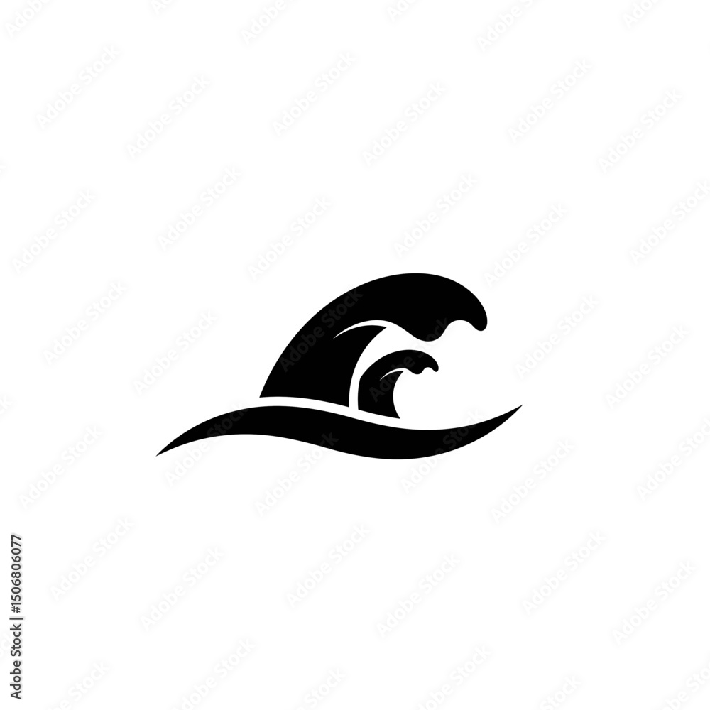 Naklejka premium Vector image high waves, symbolizing ocean wave energy, environmental concept. Traveling, beaches and sea vacation concept