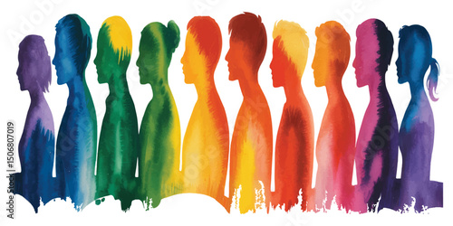 Vibrant Rainbow Colored Paintbrushes in a Row, Perfect for Creative Art Projects and Classroom Supplies
