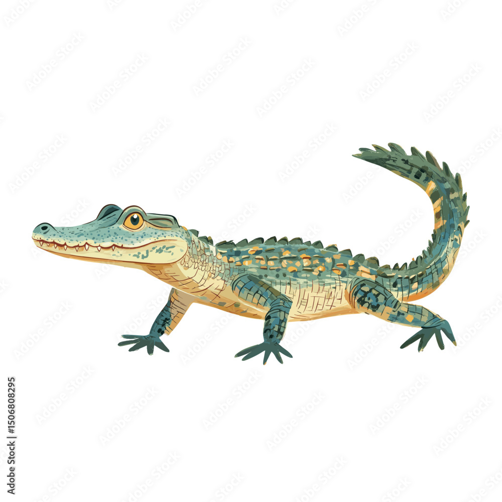 Fototapeta premium Illustration of Saltwater Crocodile crocodile alligator reptile vector