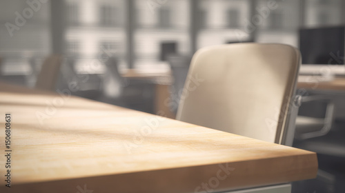 Wallpaper Mural Empty office desk with vacant chairs and computers, symbolizing workforce layoffs and corporate downsizing, representing unemployment and economic challenges in modern workplace. Torontodigital.ca