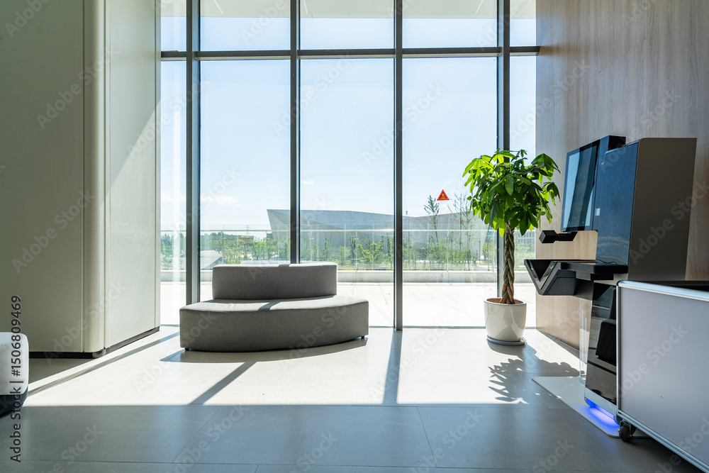 Fototapeta premium sofa in lobby of modern office building