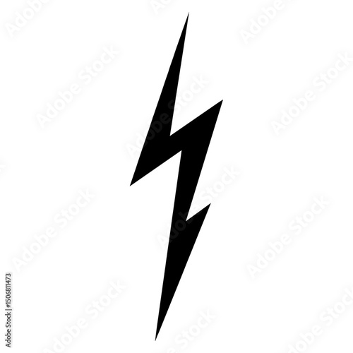 Black lightning bolt symbol electricity weaponry vector