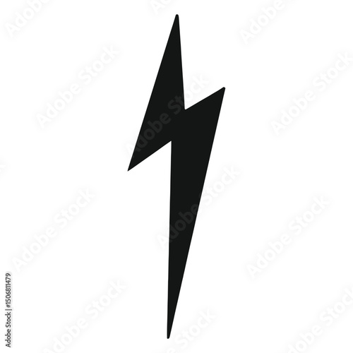 Silhouette black lightning bolt symbol minimalist weaponry vector