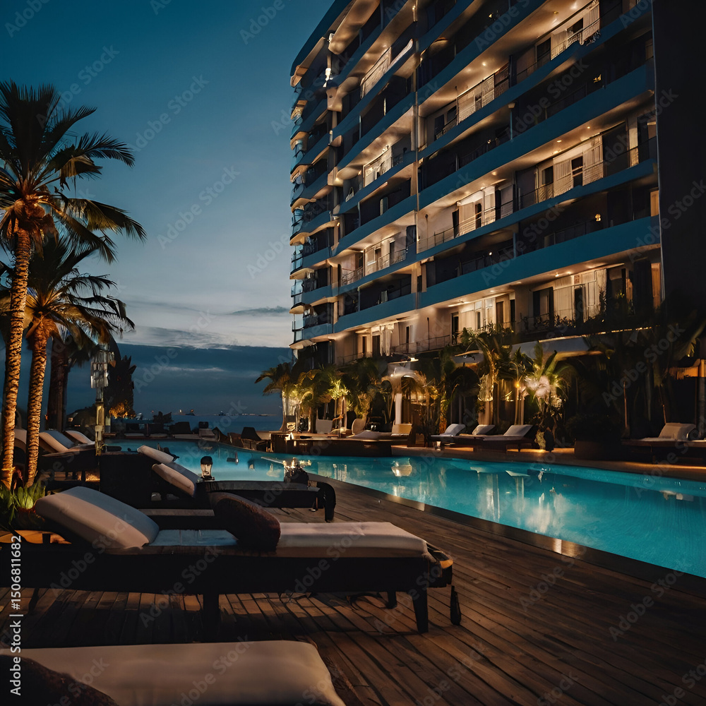 Fototapeta premium hotel at night