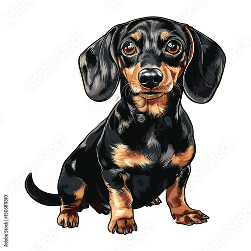 A dog sticker dachshund animal canine vector