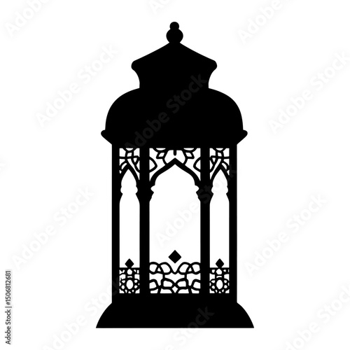 Wallpaper Mural Arbic lantern silhouette black white vector Torontodigital.ca