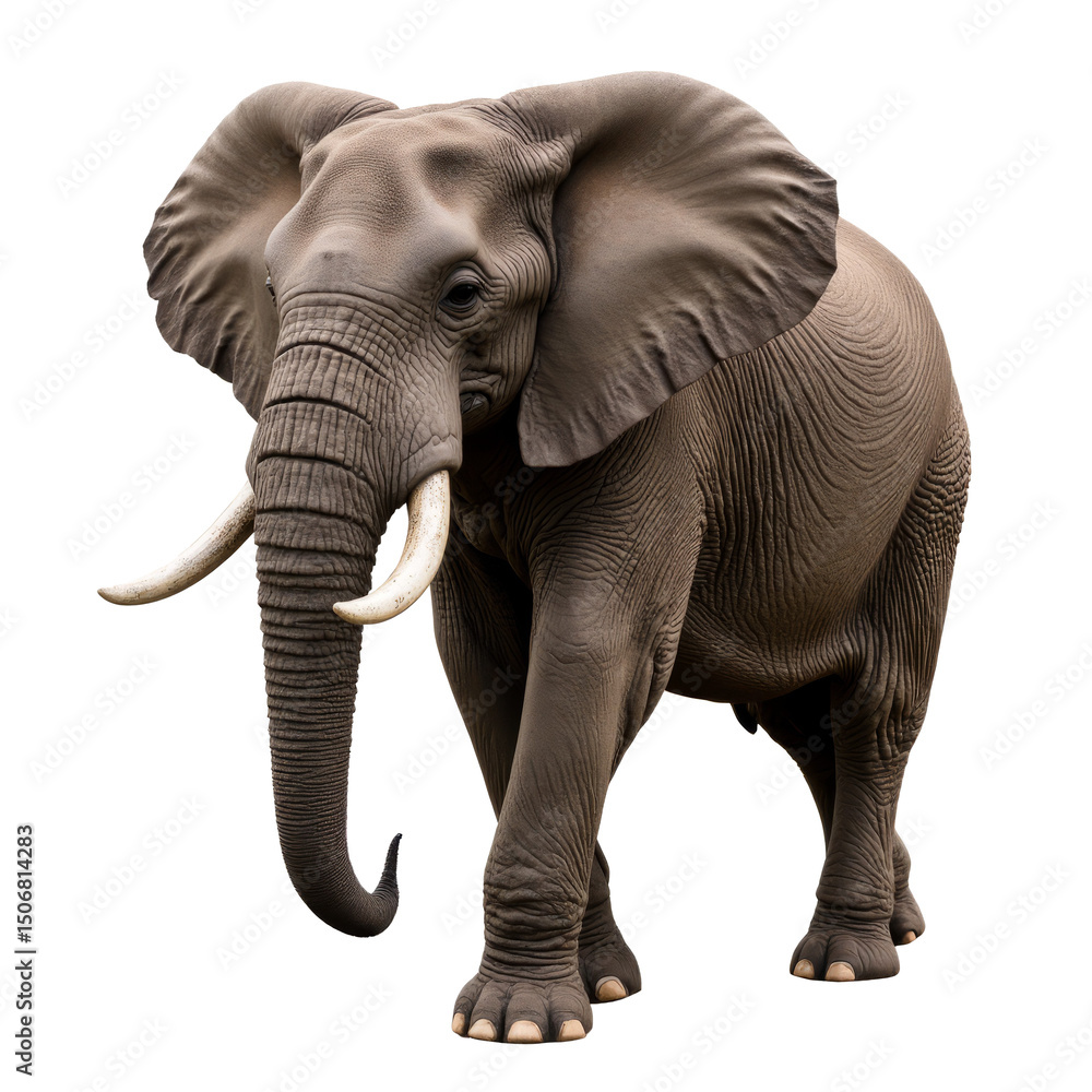 Fototapeta premium African Elephant Isolated PNG Transparent