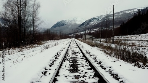 railway in winter