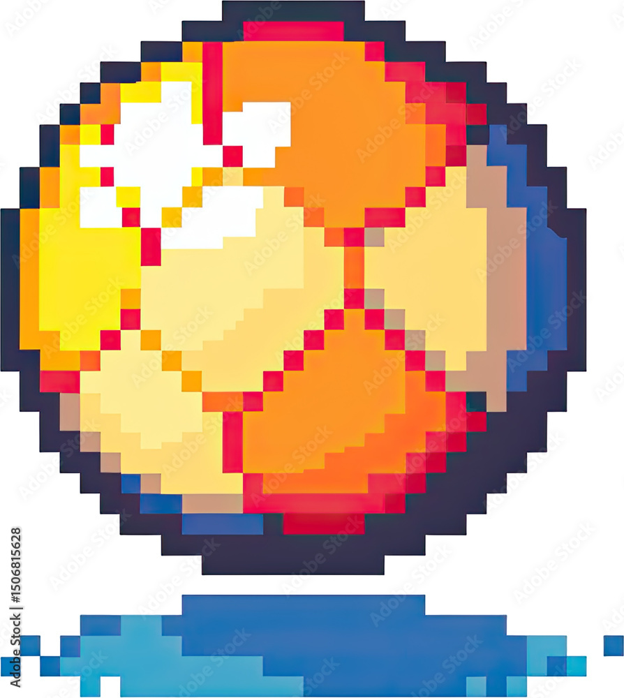 Pixelated sphere with vibrant colors. Pixelated sphere with vibrant colors.