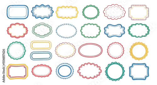 Cute Hand-Drawn Color Frame Set