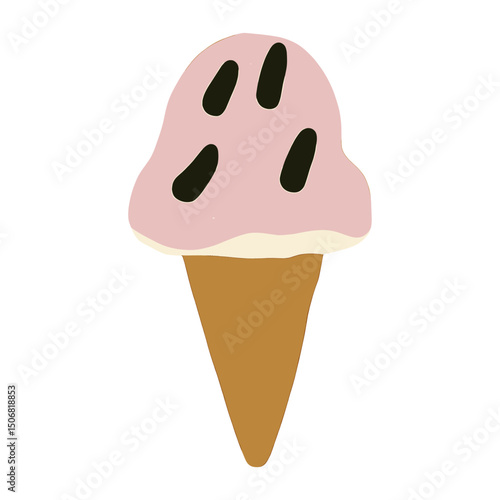 Icecream cone illustration dessert simple vector