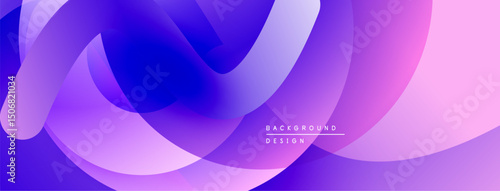 Abstract fluid shapes, vibrant purple hues blend into pink. Modern design evokes movement, smoothness, gentle gradients.