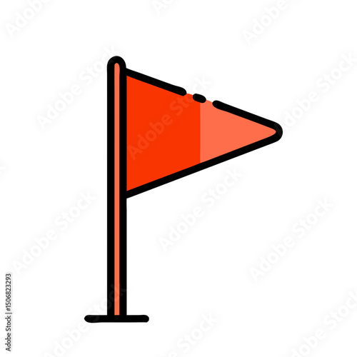 Red flag icon symbolizing warning, alertness, or designation in various contexts
