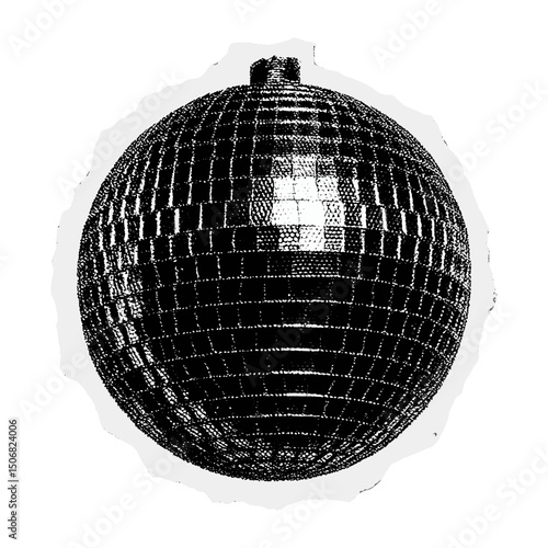 Retro reflective disco sphere illustration  vector