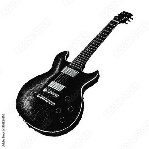 Vintage electric guitar illustration  vector