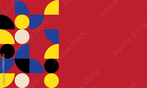 Minimalist trendy Bauhaus pattern backgrounds with empty space for text op-art, retro styled pattern heading presentation