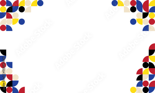 Minimalist trendy Bauhaus pattern backgrounds with empty space for text op-art, retro styled pattern heading presentation