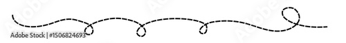 Long dashed squiggly loopy line vector element