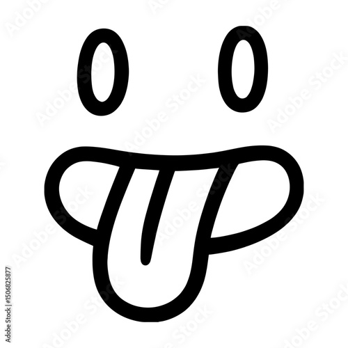 Playful face with tongue out vector