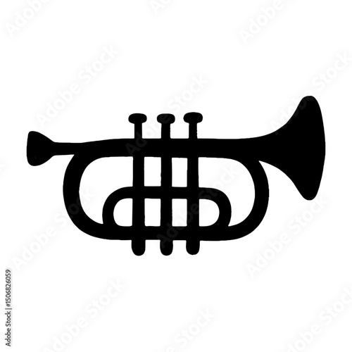 Classic trumpet silhouette illustration vector