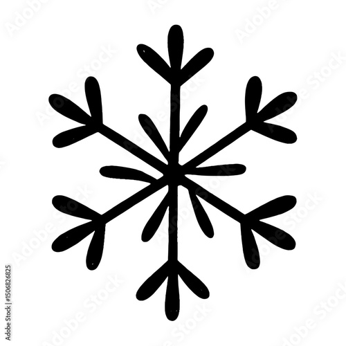 Minimalist black snowflake design vector