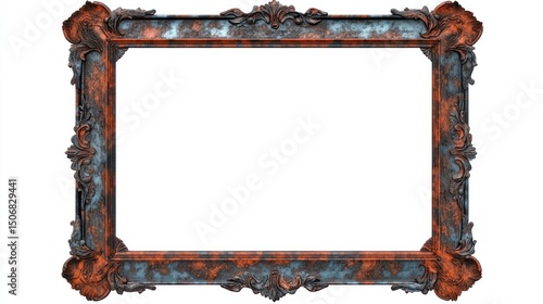 Antique Rusty Ornate Frame, Vintage Picture Frame, Decorative Border