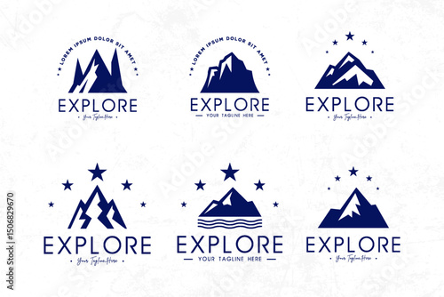  stunning mountain-themed company logos with clean lines, modern minimalist designs, and a bold visual identity tailored for business branding