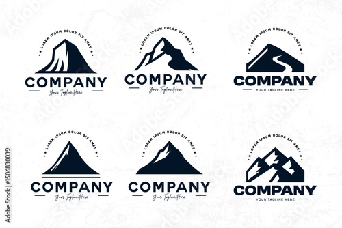  stunning mountain-themed company logos with clean lines, modern minimalist designs, and a bold visual identity tailored for business branding