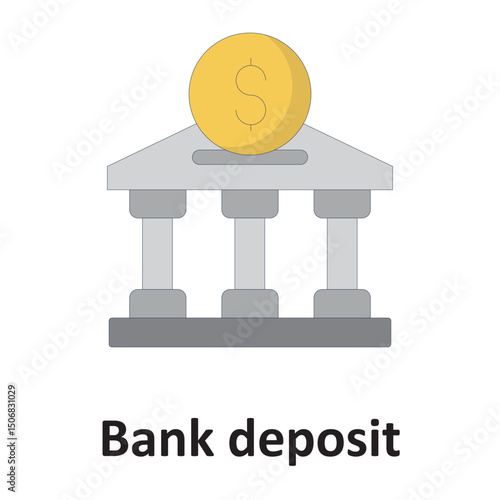 Bank deposit :Vector Icon which can easily modify or edit