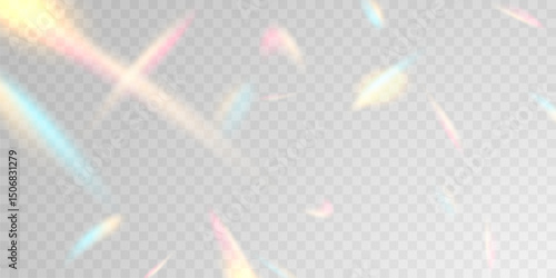 Light effect and zigzag ribbon falling from above on a beam of light, tinsel vector