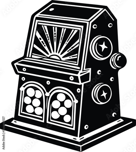 lucky draw machine vector