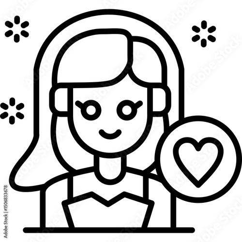 Bride Love Icon Vector Element