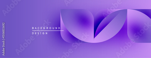 Abstract purple design features flowing shapes, gradients. Minimalist style with text elements background, design. Modern aesthetic.
