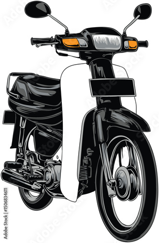 motor scooter isolated on white