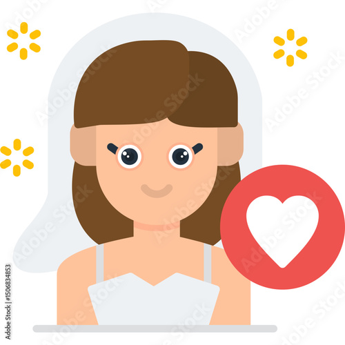 Bride Love Icon Vector Element