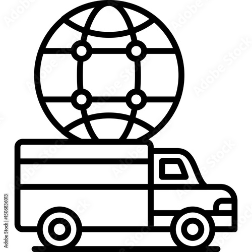 Delivery Truck Icon Vector Element