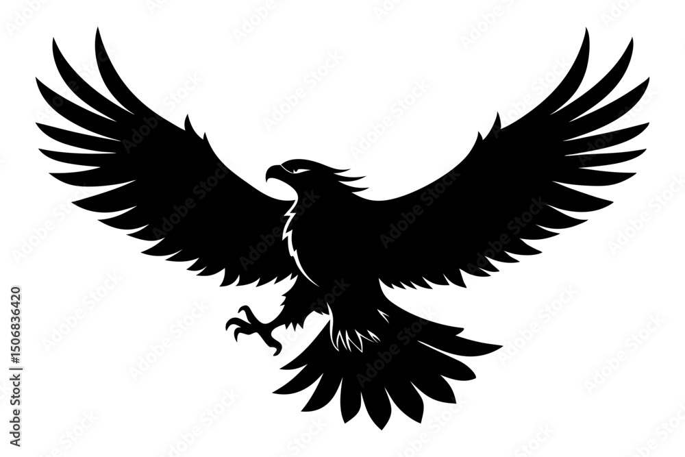 Fototapeta premium Eagle Silhouette Majestic Bird of Prey in Flight